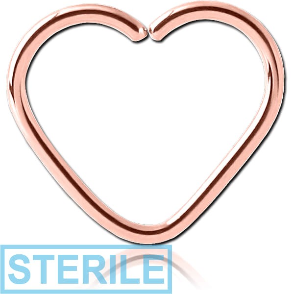 STERILE ROSE GOLD PVD COATED SURGICAL STEEL OPEN HEART SEAMLESS RING