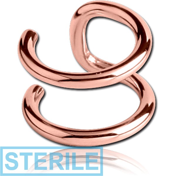 STERILE ROSE GOLD PVD COATED SURGICAL STEEL ILLUSION EAR CUFF