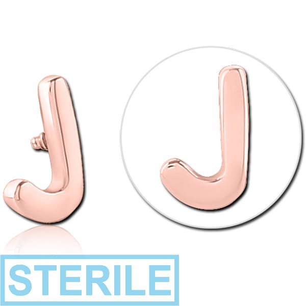STERILE ROSE GOLD PVD COATED SURGICAL STEEL ATTACHMENT FOR 1.6MM INTERNALLY THREADED PINS - J