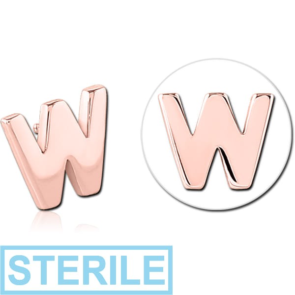 STERILE ROSE GOLD PVD COATED SURGICAL STEEL ATTACHMENT FOR 1.6MM INTERNALLY THREADED PINS - W