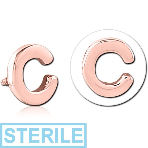STERILE ROSE GOLD PVD COATED SURGICAL STEEL MICRO ATTACHMENT FOR 1.2MM INTERNALLY THREADED PINS - C