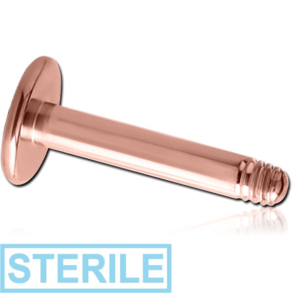 STERILE ROSE GOLD PVD COATED SURGICAL STEEL LABRET PIN