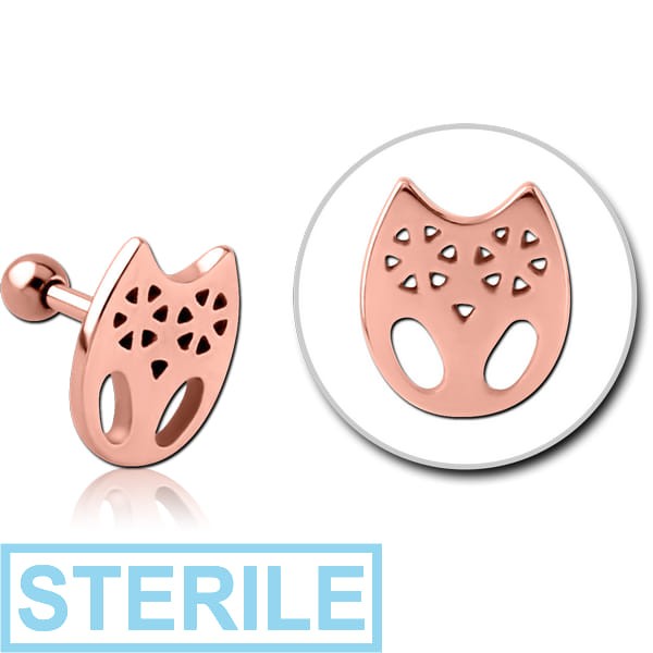 STERILE ROSE GOLD PVD COATED SURGICAL STEEL TRAGUS MICRO BARBELL