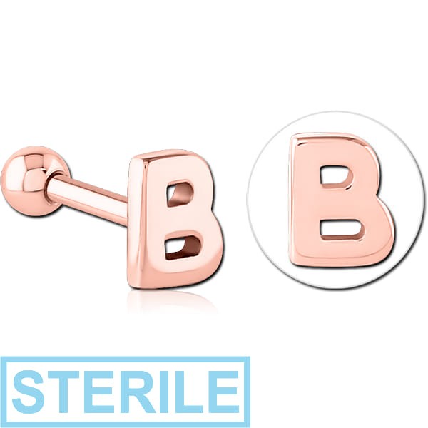 STERILE ROSE GOLD PVD COATED SURGICAL STEEL TRAGUS MICRO BARBELL - B