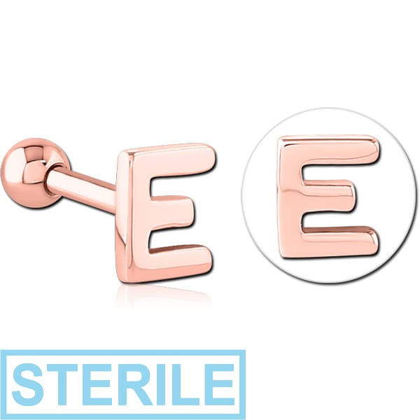 STERILE ROSE GOLD PVD COATED SURGICAL STEEL TRAGUS MICRO BARBELL - E