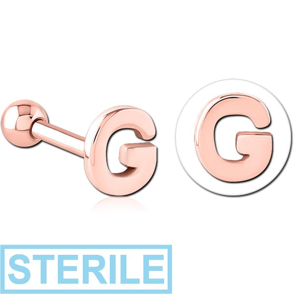 STERILE ROSE GOLD PVD COATED SURGICAL STEEL TRAGUS MICRO BARBELL - G