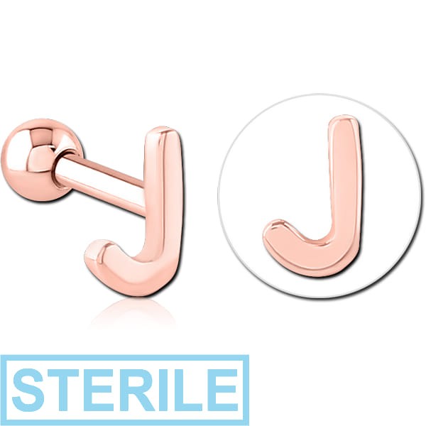STERILE ROSE GOLD PVD COATED SURGICAL STEEL TRAGUS MICRO BARBELL - J
