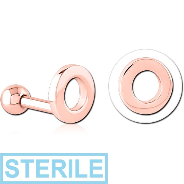 STERILE ROSE GOLD PVD COATED SURGICAL STEEL TRAGUS MICRO BARBELL - O