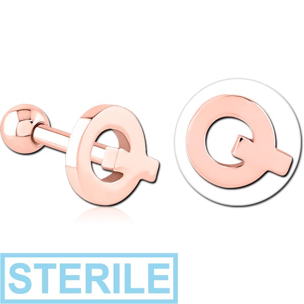 STERILE ROSE GOLD PVD COATED SURGICAL STEEL TRAGUS MICRO BARBELL - Q