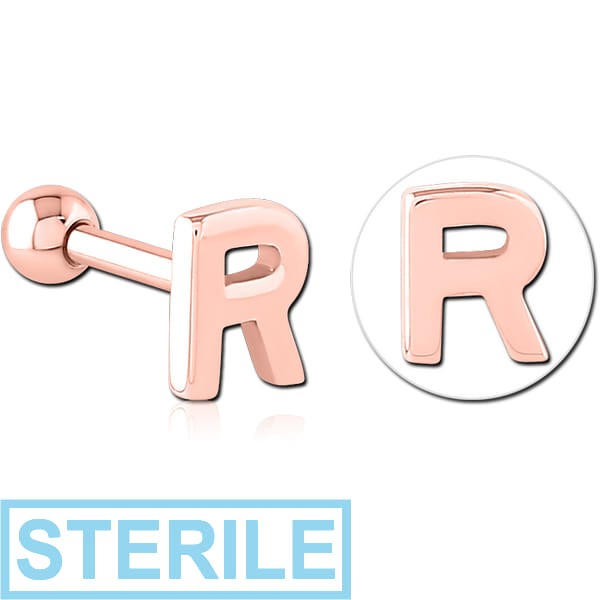 STERILE ROSE GOLD PVD COATED SURGICAL STEEL TRAGUS MICRO BARBELL - R