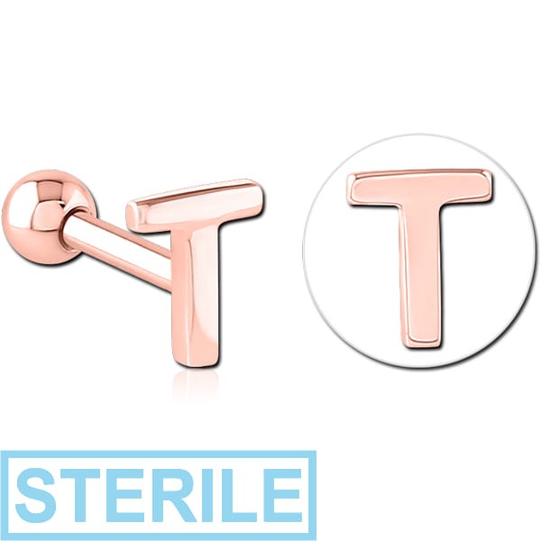 STERILE ROSE GOLD PVD COATED SURGICAL STEEL TRAGUS MICRO BARBELL - T
