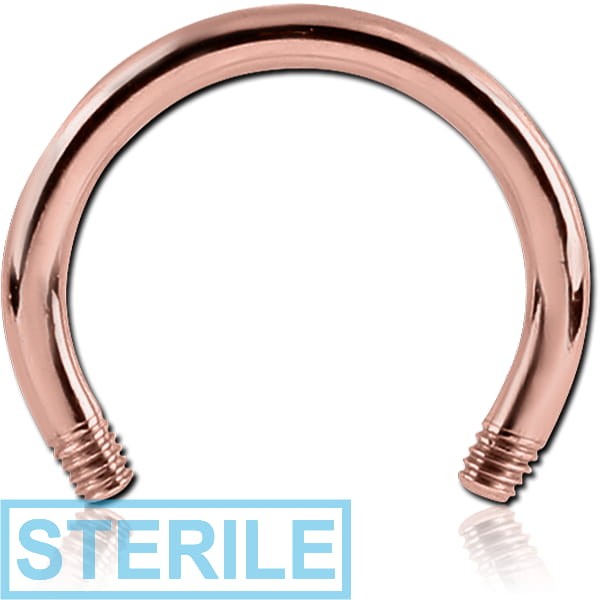 STERILE ROSE GOLD PVD COATED SURGICAL STEEL MICRO CIRCULAR BARBELL PIN