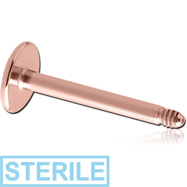 STERILE ROSE GOLD PVD COATED SURGICAL STEEL MICRO LABRET PIN
