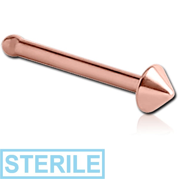 STERILE ROSE GOLD PVD COATED SURGICAL STEEL CONE NOSE BONE