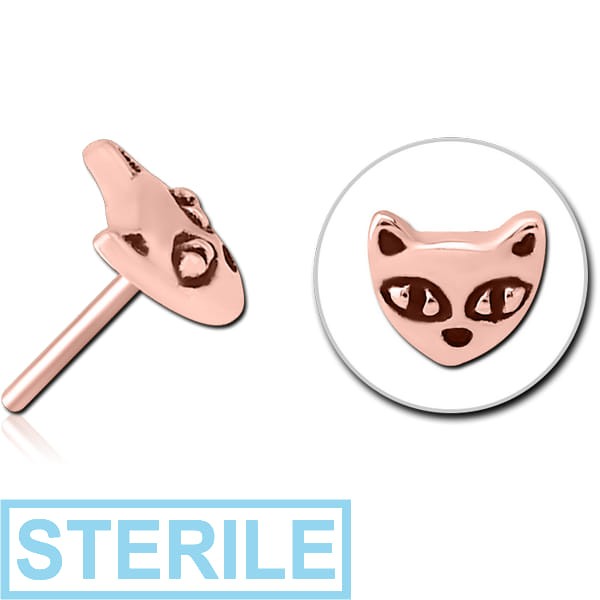 STERILE ROSE GOLD PVD COATED SURGICAL STEEL THREADLESS ATTACHMENT - CAT