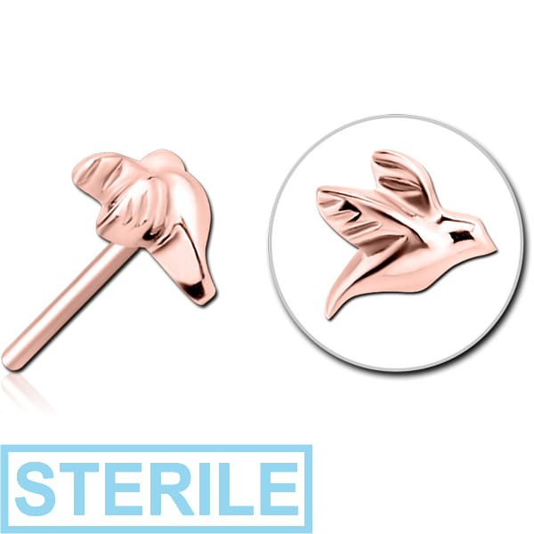 STERILE ROSE GOLD PVD COATED SURGICAL STEEL THREADLESS ATTACHMENT - BIRD