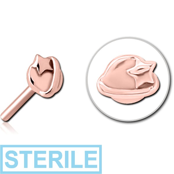 STERILE ROSE GOLD PVD COATED SURGICAL STEEL THREADLESS ATTACHMENT - EYE STAR