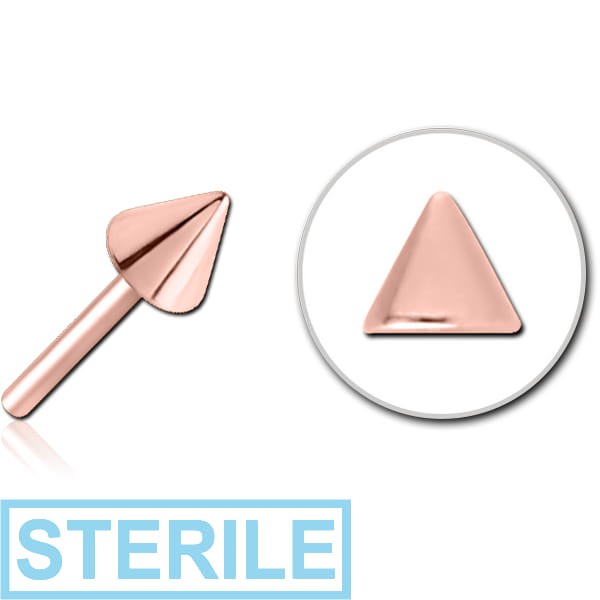 STERILE ROSE GOLD PVD COATED SURGICAL STEEL THREADLESS ATTACHMENT - CONE
