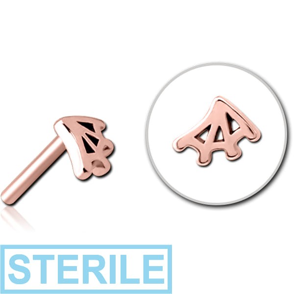 STERILE ROSE GOLD PVD COATED SURGICAL STEEL THREADLESS ATTACHMENT - WEB