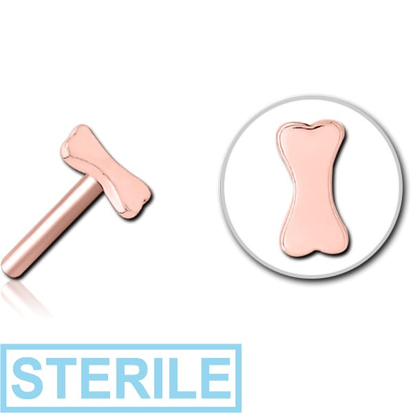 STERILE ROSE GOLD PVD COATED SURGICAL STEEL THREADLESS ATTACHMENT - BONE