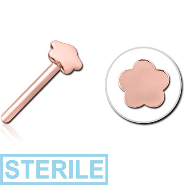 STERILE ROSE GOLD PVD COATED SURGICAL STEEL THREADLESS ATTACHMENT - FLOWER