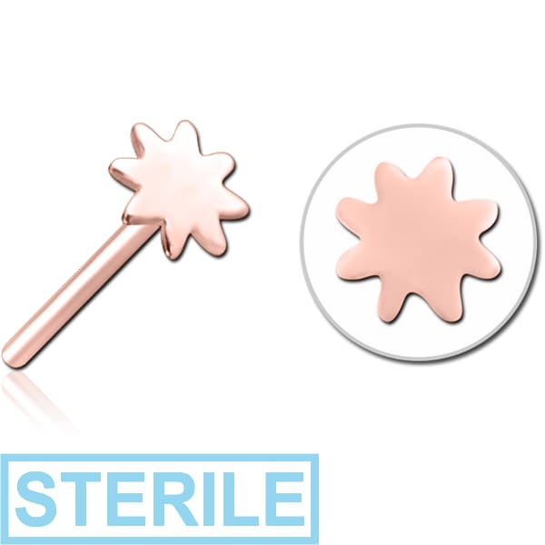 STERILE ROSE GOLD PVD COATED SURGICAL STEEL THREADLESS ATTACHMENT - SUN