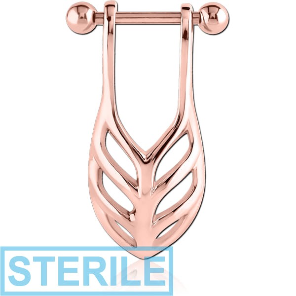 STERILE ROSE GOLD PVD COATED SURGICAL STEEL CARTILAGE SHIELD - RIBS