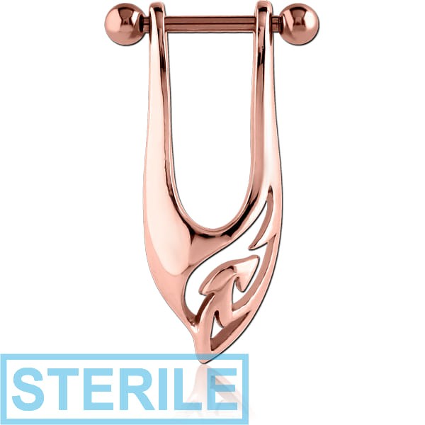 STERILE ROSE GOLD PVD COATED SURGICAL STEEL CARTILAGE SHIELD - LEFT