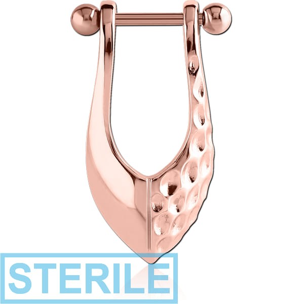 STERILE ROSE GOLD PVD COATED SURGICAL STEEL CARTILAGE SHIELD