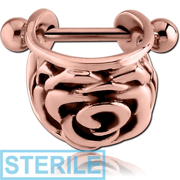 STERILE ROSE GOLD PVD COATED SURGICAL STEEL CARTILAGE SHIELD - ROSE