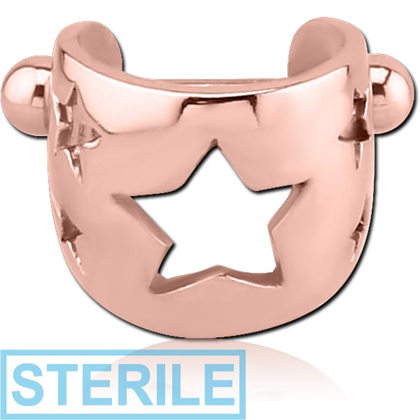 STERILE ROSE GOLD PVD COATED SURGICAL STEEL CARTILAGE SHIELD - STARS
