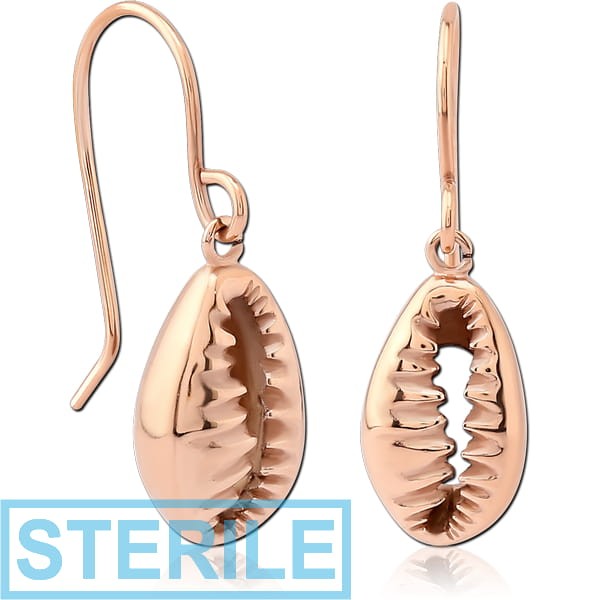 STERILE ROSE GOLD PVD COATED SURGICAL STEEL EARRINGS - SHELL