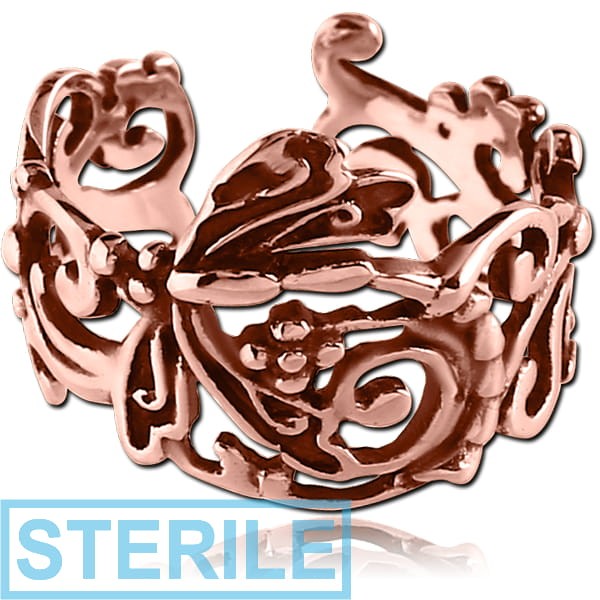 STERILE ROSE GOLD PVD COATED SURGICAL STEEL EAR CUFF - NATURE SCENE