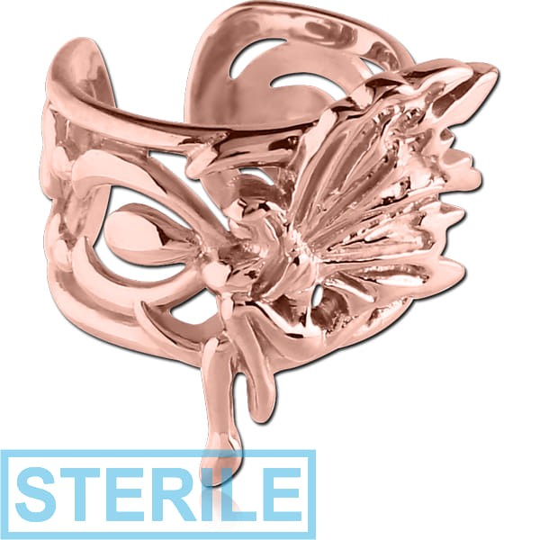 STERILE ROSE GOLD PVD COATED SURGICAL STEEL EAR CUFF - FAIRY