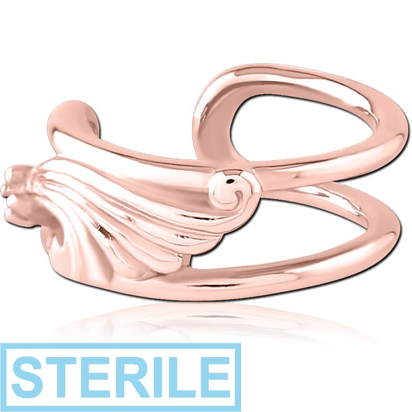 STERILE ROSE GOLD PVD COATED SURGICAL STEEL JEWELLED EAR CUFF
