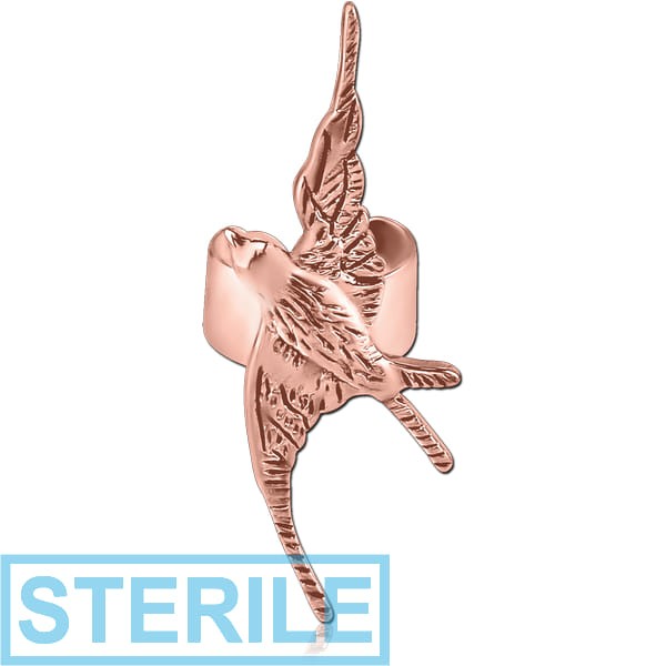 STERILE ROSE GOLD PVD COATED SURGICAL STEEL EAR CUFF - BIRD