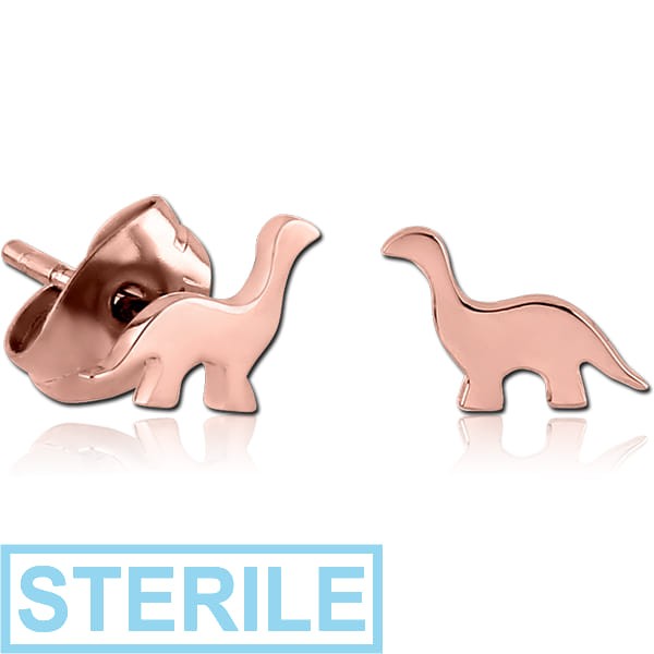 STERILE ROSE GOLD PVD COATED SURGICAL STEEL EAR STUDS PAIR