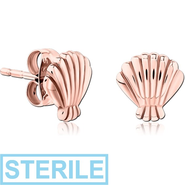 STERILE ROSE GOLD PVD COATED SURGICAL STEEL EAR STUDS PAIR