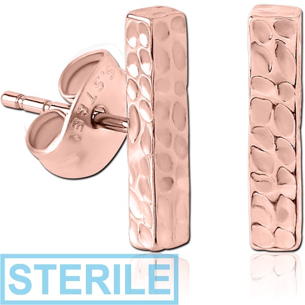 STERILE ROSE GOLD PVD COATED SURGICAL STEEL EAR STUDS
