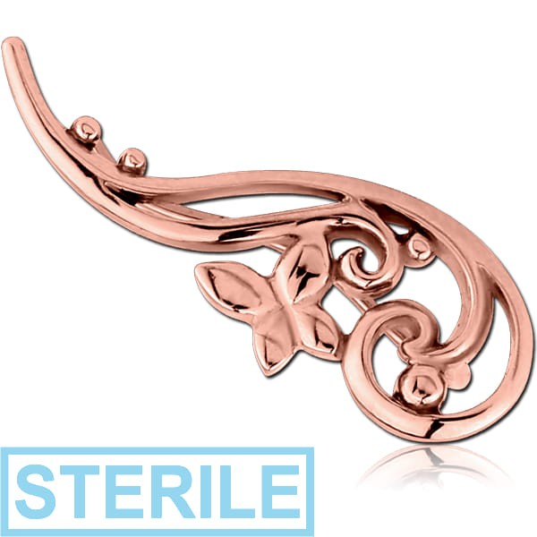 STERILE ROSE GOLD PVD COATED SURGICAL STEEL EAR VINE - RIGHT