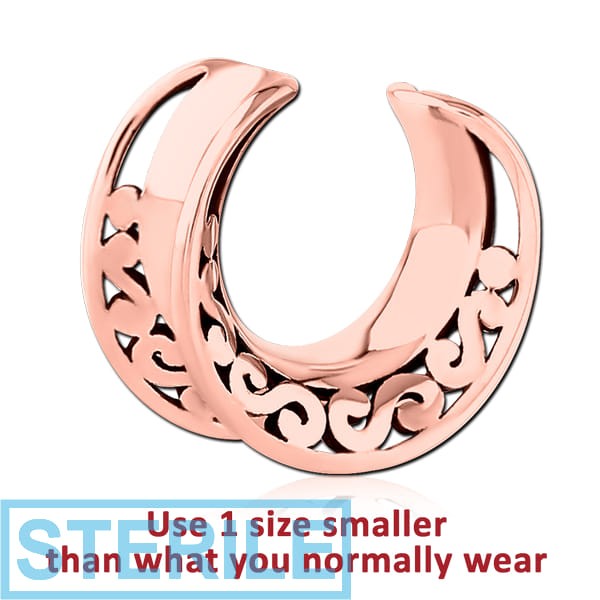 STERILE ROSE GOLD PVD COATED SURGICAL STEEL HALF TUNNEL