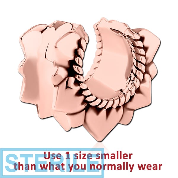 STERILE ROSE GOLD PVD COATED SURGICAL STEEL HALF TUNNEL
