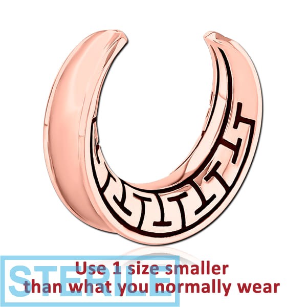 STERILE ROSE GOLD PVD COATED SURGICAL STEEL HALF TUNNEL