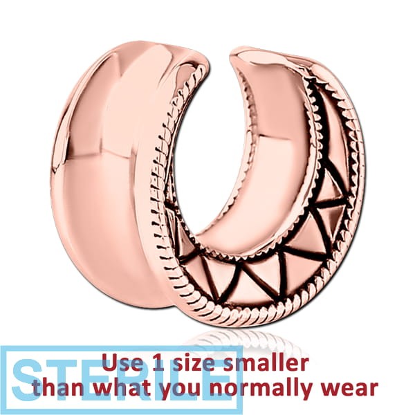 STERILE ROSE GOLD PVD COATED SURGICAL STEEL HALF TUNNEL