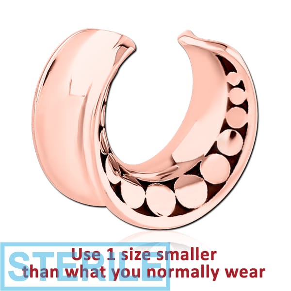 STERILE ROSE GOLD PVD COATED SURGICAL STEEL HALF TUNNEL