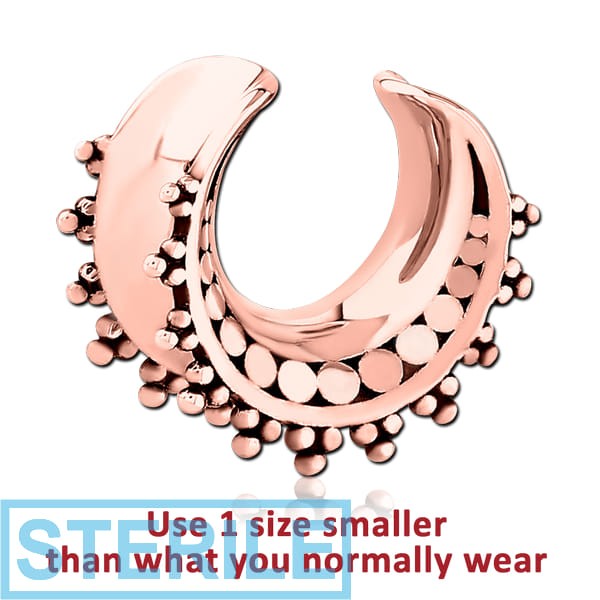 STERILE ROSE GOLD PVD COATED SURGICAL STEEL HALF TUNNEL