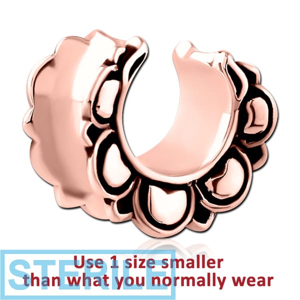 STERILE ROSE GOLD PVD COATED SURGICAL STEEL HALF TUNNEL