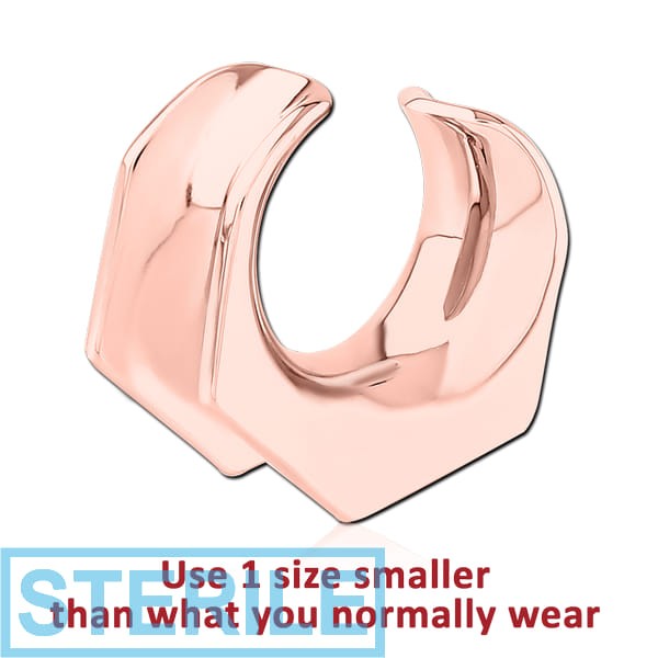 STERILE ROSE GOLD PVD COATED SURGICAL STEEL HALF TUNNEL