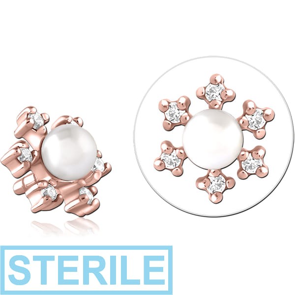 STERILE ROSE GOLD PVD COATED SURGICAL STEEL JEWELLED PUSH FIT ATTACHMENT FOR BIOFLEX INTERNAL LABRET