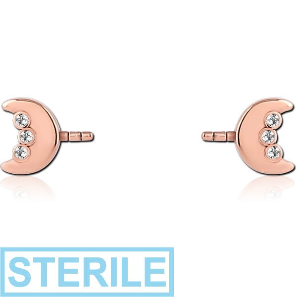 STERILE ROSE GOLD PVD COATED SURGICAL STEEL PUSH FIT JEWELLED ATTACHMENT FOR BIOFLEX INTERNAL NIPPLE SHIELD